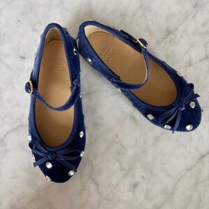 Janie and Jack Dark Blue Dress Shoes with Bow